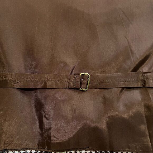 Vintage Reversible Brown Velvet Gingham Vest M - Picture 4 of 8